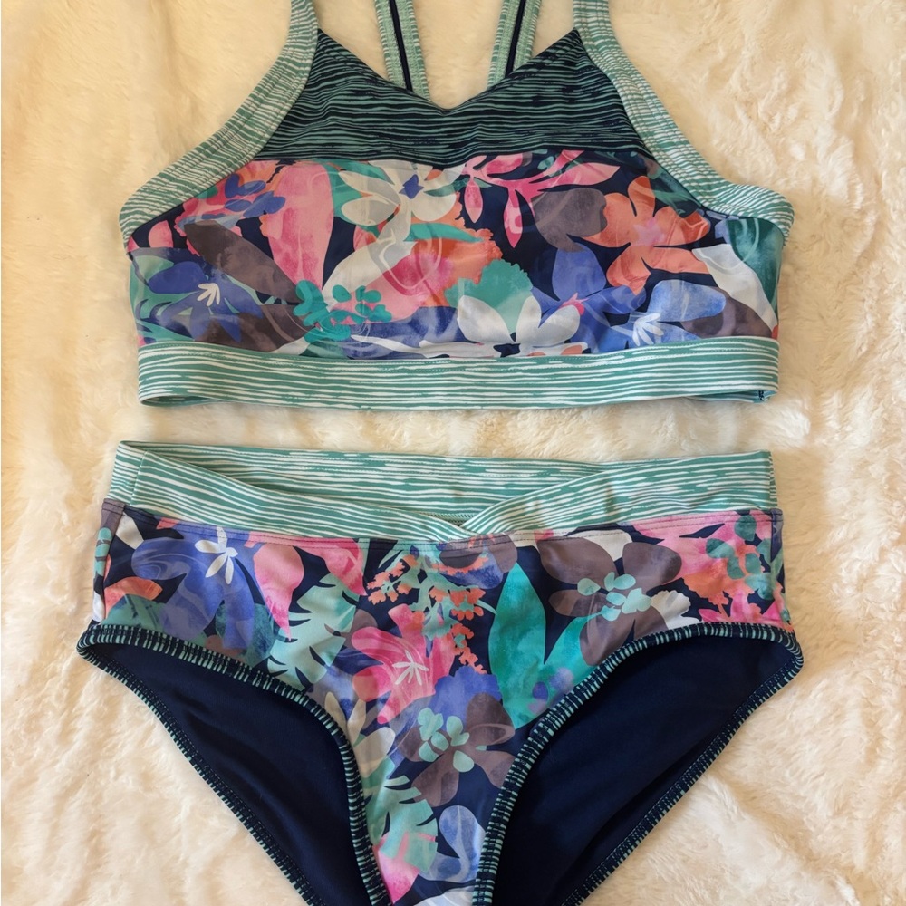 NEW Athleta Girl Striped Bikini Bottom